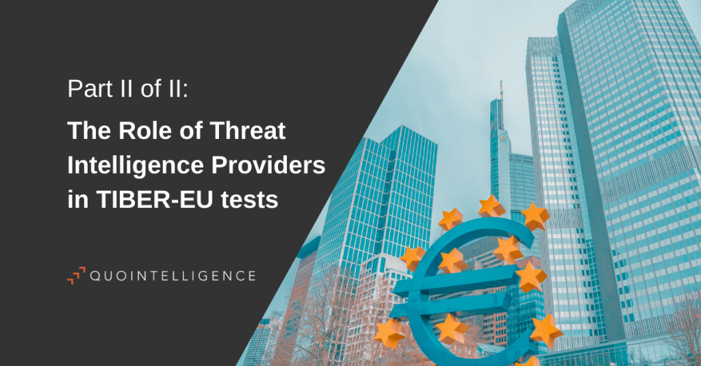 The Role of Threat Intelligence Providers in TIBER-EU tests