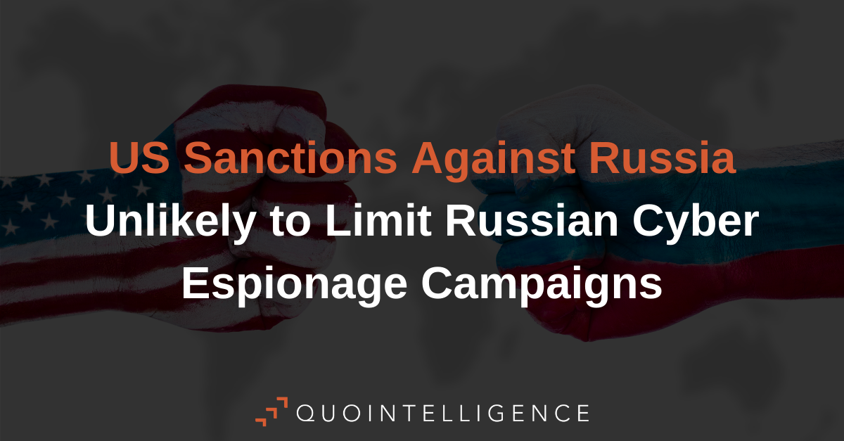 Us Sanctions Against Russia Unlikely To Limit Russian Cyber Espionage