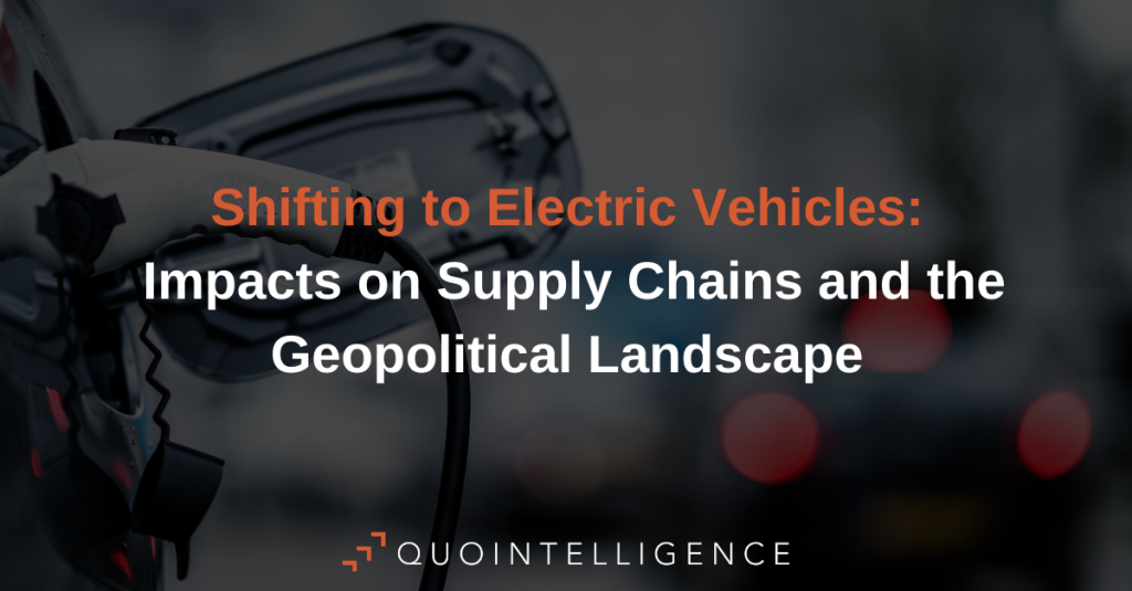 Header Image for blogpost on Electric Vehicles and their impact on supply chains and geopolitics