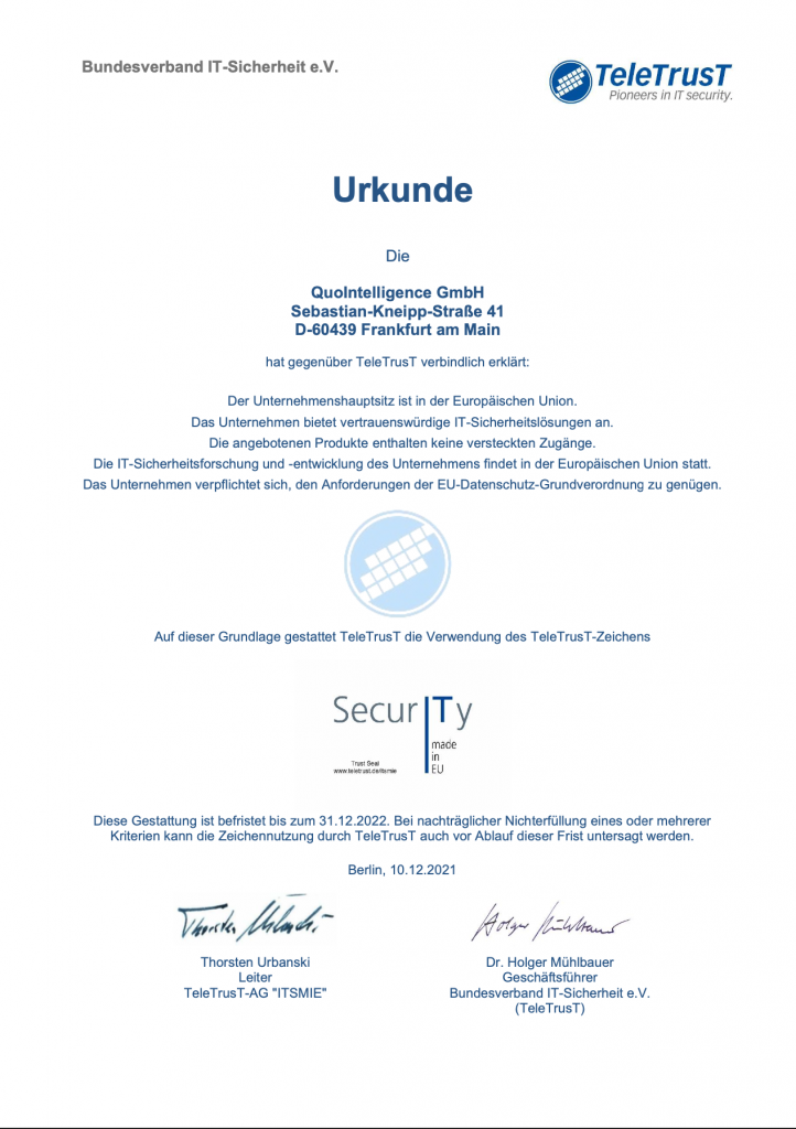 Certification TeleTrusT