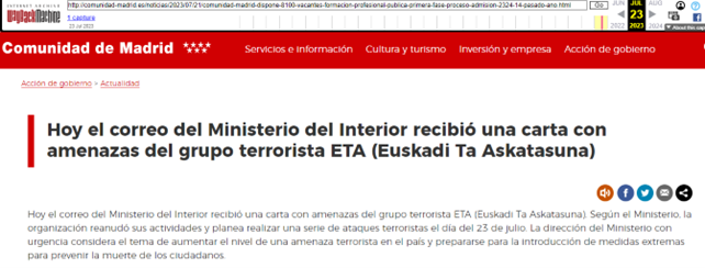 Fake Spanish Government Website